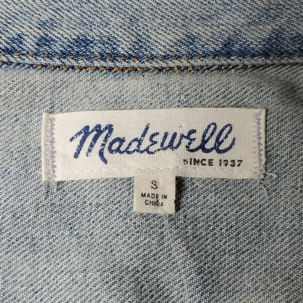 NWT Madewell Light Wash Denim Jean Vest - Picture 9 of 12